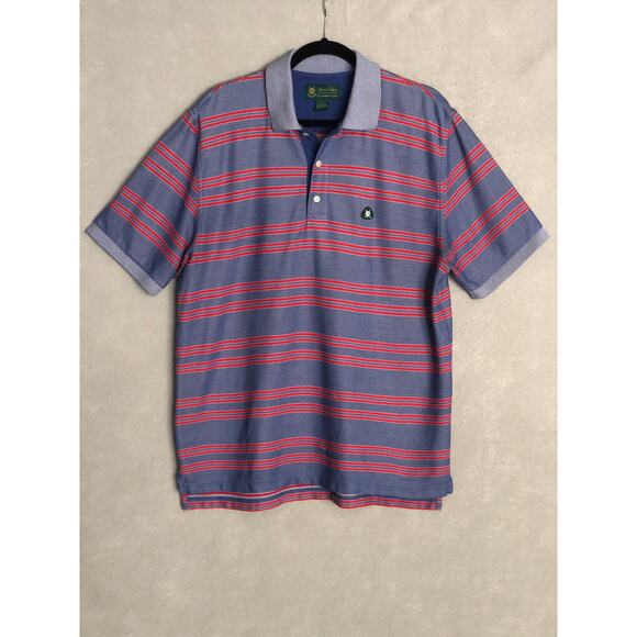 Brooks Brothers St. Andrews Links Men's Large Bar Stripe Polo (Flaw) - Picture 1 of 7